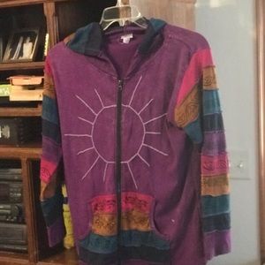 Multi color hooded jacket